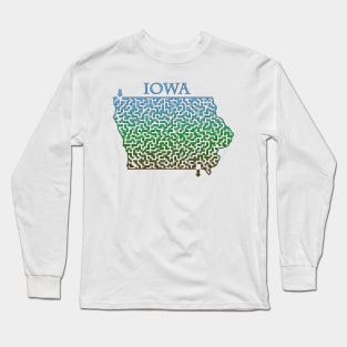 State of Iowa Colorful Maze Long Sleeve T-Shirt